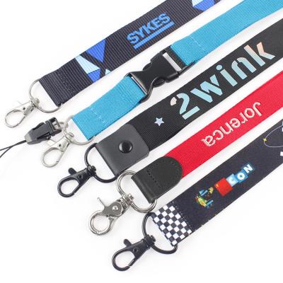 China Promotional Gift Free Sample No Minimum Order Custom Printed Sublimation Neck Lanyards With Logo Custom Keychain Polyester Lanyard for sale