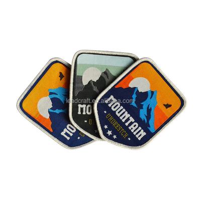 China Washable Digital Polyester Sublimation Heat Transfer Embroidered Patches Wholesale Customized Logo Badges Labels for sale