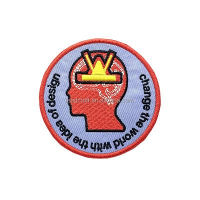 China Washable Wholesale Custom LOGO Woven Badges Embroidered Patch Sew On Iron On Patches Custom Embroidery Patches for sale