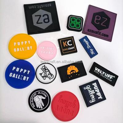 China Washable Free Custom Sample Heat Press Iron On Logo PVC Silicone Embroidery Patches for sale