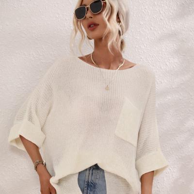 China Anti-wrinkle competitive price summer women's neck women's clothing sweater knitted sweater women for sale