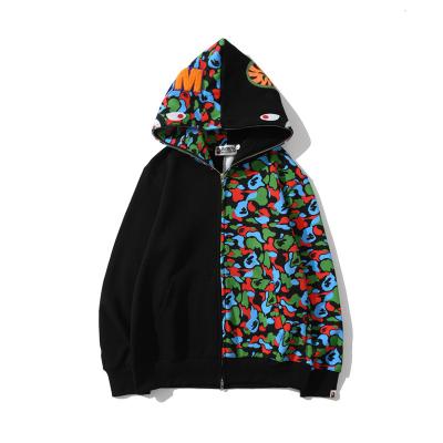 China Hot Sale Camouflage Multicolor Shark Anti Shrink Printed Bape Hoodies Bape Hoodies Custom Customized Men's Hoodies for sale