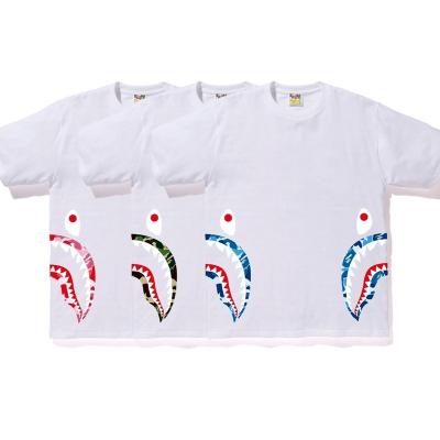 China Bape Anti-Shrink Shark Brand Fashion Hot Sale 2020 O-Neck Stitching T-Shirt For Men for sale