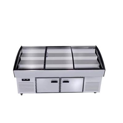 China Single-Temperature Stainless Steel Meat Deli Fish Seafood Display Showcase Freezer with Glass Door for sale