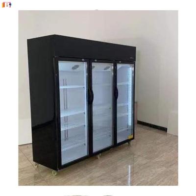 China Single-temperature meat ice cream display freezer for supermarket vertical glass door freezer for sale