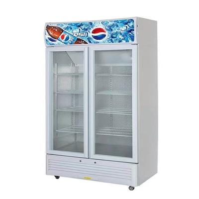 China Single-Temperature Upright Display Glass Door Freezer For Pepsi Freezer Display Freezer Commercial for sale