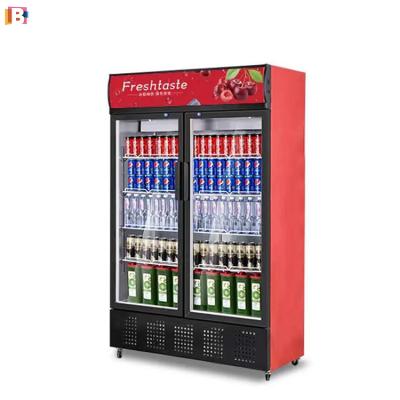 China Single-temperature Commercial Upright Fridge Display Glass Door Refrigerator Supermarket Display Counter for sale