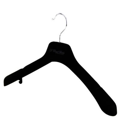 China SHOW Premium Black Plastic Velvet Wedding Dress and Evening Dresses Hanger for sale