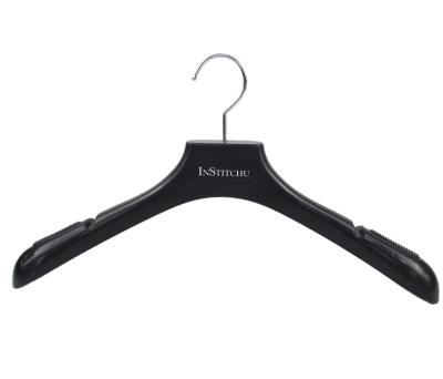 China RTS Multifunctional Fast Delivery High Quality Black Plastic Bridal Coat Dress Hanger for sale