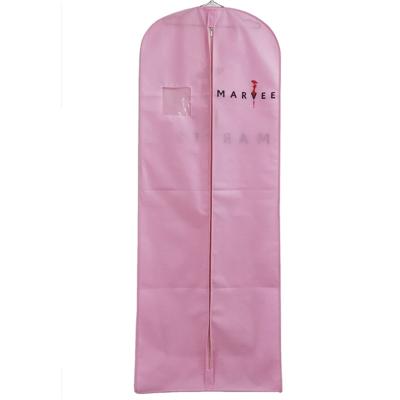 China Long Storage Wedding Dress Wedding Dress Dust Cover With Wedding Dress Logo Customized Garment Bag for sale