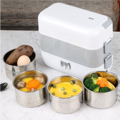 China Outdoor Portable Heater Electric Heating Lunch Box Mini Soup Stew Pot Rice Cooker Meal Container Oatmeal Food Heater for sale