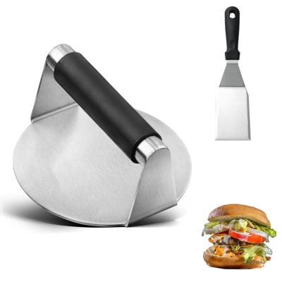 China Grill Accessories 2pcs Stocked Meat Pie Press With Spatula Burger Patty Smasher Press for sale