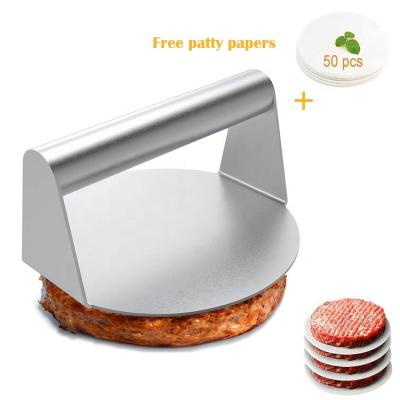 China BBQ Grill Accessories Meat Patty Smasher 304 Stainless Steel Hamburg Meat Press For Cooking for sale