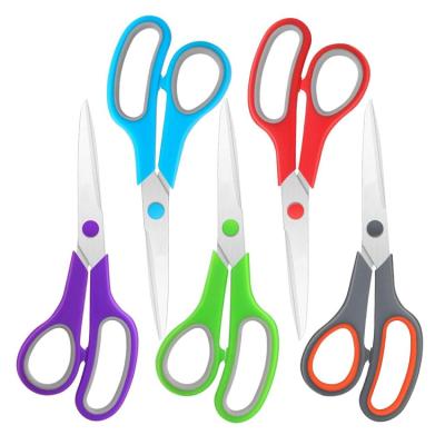 China Customized Office Stationery Soft Touch 8.5inch Handle Scissors Craft DIY Universal Cutting Paper Scissors For General Use for sale