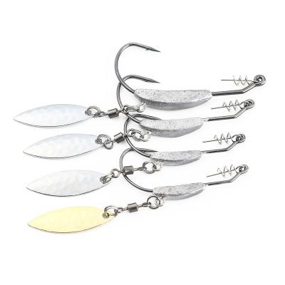 China Fishing With Gold Spinning Sequins Silver Spring Lock Pin Lead Plus Crank Fishing Hook Saltwater Catfish for sale