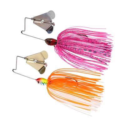 China Outdoor Activities Fishing ZURI-BERL 12g Fishing Lure Metal Spoon Buzzbait Blade Silicone Rubber Skirt Artificial Spinnerbaits Pike Bass Fishing for sale