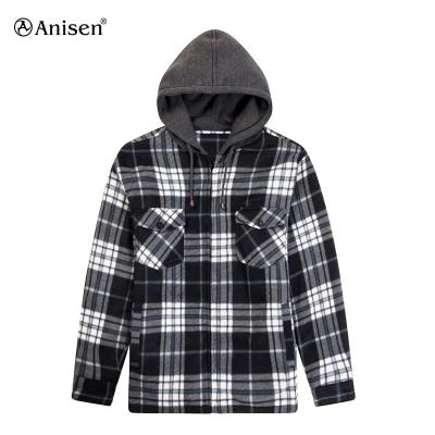 China Breathable High Quality Custom Printed Jacket Check Fleece Plaids Mens Winter Jackets for sale