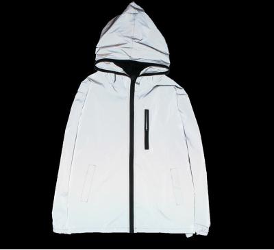 China Sustainable Custom Hooded Brand Lightweight Reflective Waterproof Jacket , Mens Sport Nylon Anorak Jacket for sale