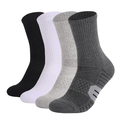 China Wholesale Custom Breathable Logo Solid Color Sports Socks , Black Running Plain Knit Cotton Sports Unisex Socks for sale