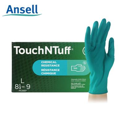 China ANSELL 92-605 Anti-Slip Durability Dispos Able Nitrile Thickened Safety High Quality Glove for sale