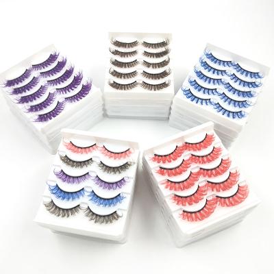 China Custom Hot Natural Dramatic Makeup 3D Fluffy Natural Dramatic Color False Eyelashes Free Sample Package Sales Box False Eyelashes Silk Eyelashes for sale