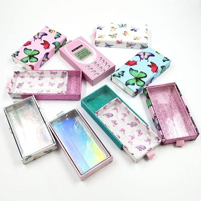 China Cute Thick Empty Rectangular Eyelash Box Drawer Vendor Phone Eyelash Packaging Box Cute for sale