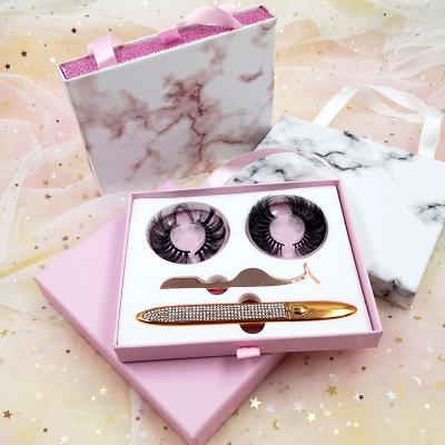 China Hot Selling Custom Wholesale Price Paper Lashes Packaging Box Lashes Box Set With Tweezers Eyeliner for sale