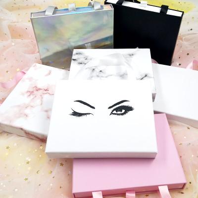 China Portable Eyelash Paper Boxes Packaging Eyelash Box For Eyelash Packaging Set With Tweezers Eyeliner for sale