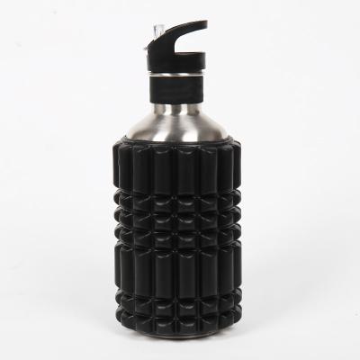 China Sport Bottle Sustainable Led Water Bottle In Stainless Steel Foam Roller Water Bottle for sale