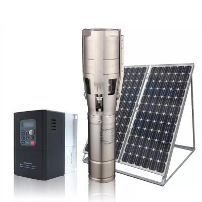 China Drinking Water Treatment DC AC Solar Borehole Submersible Pump Used For Irrigation for sale