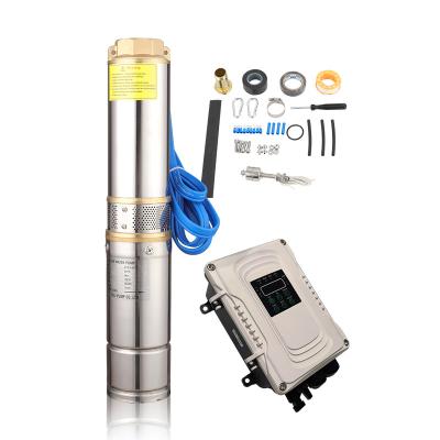 China Solar irrigation and agriculture DC stainless steel impeller submersible pump 1hp with controller Used for agricultural irrigation for sale