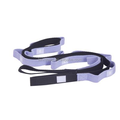 China Factory Direct Supply Custom High Elasticity Logo Stretch Band Fitness Pilates Yoga Belt Cotton Yoga Strap For Home Gym for sale