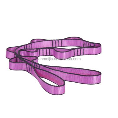 China Comfortable Classic Yoga Strap for Stretching with 12 Loops Tendon Stretcher Belt Physiotherapy Equipment for Home Gym for sale