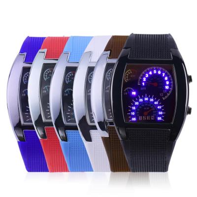 China Water Resistant Men Sports Watch Racing Speed ​​Car Meter Dial Dashboard LED Military Watch for sale