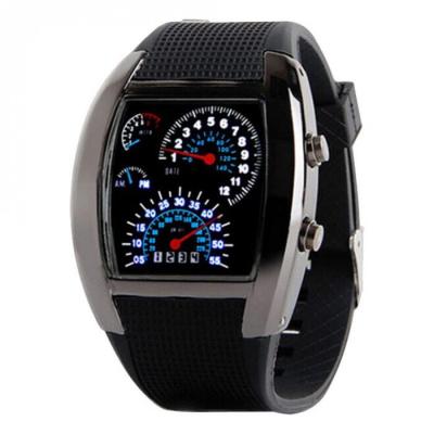 China Water Resistant Fashion Men Sports Watch Racing Speed ​​Car Meter Dial Dashboard LED Military Watch for sale