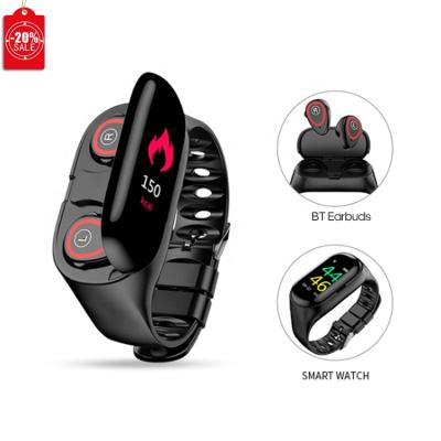 China GPS Navigation M1 Smartwatch with Earphones 2 in 1 Waterproof Heart Rate Monitor Pedometer Smart Watch BT Earbuds Sports Blood Pressure for sale