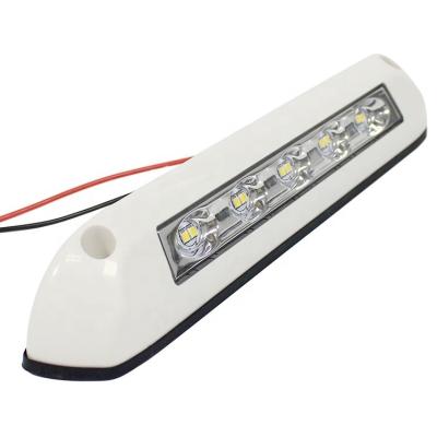 China Imported materials 12V24V 8W anti-aging waterproof white and black rv led light Motorhome caravan camper rv tent porch light for sale