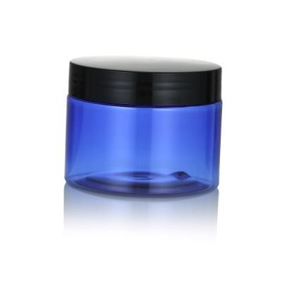 China Cosmetic Packaging Jar Plastic Box Cosmetics Blue Cosmetic Bottle for sale