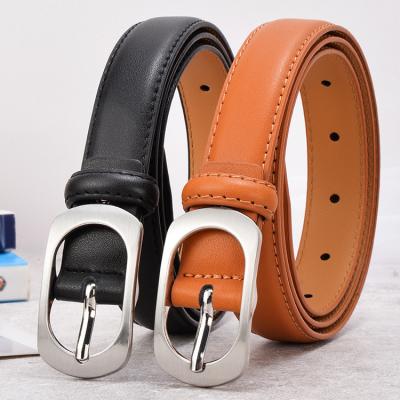 China Genuine Leather Belt With Buckle Leisure Pin Buckle Real Leather Belt With Retro Style For Girls Young Women Daily Wear Durable for sale