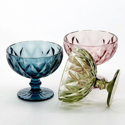 China CLASSIC Colored Dessert Glassware Wholesale Glass Ice Cream Cup for sale