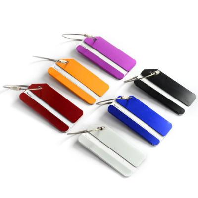 China Cheap metal aluminum alloy luggage tag with steel wire buckle for sale