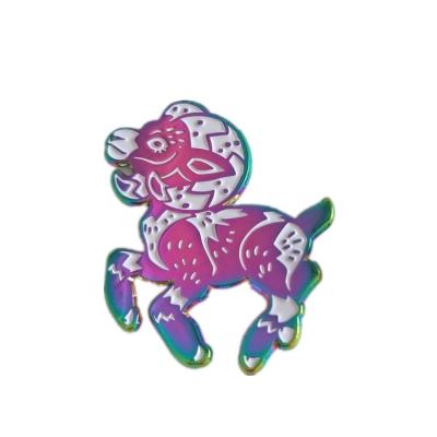 China Custom Europe Sheep Plate Rainbow Color Metal Enamel Pin for sale