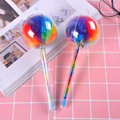 China Fancy colorful pompomStationery Pom Pom Plush promotional fluffy cute personality pen advertising tip Pen For Gift for sale