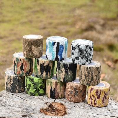 China Camouflage Heat Resistant Adhesive Bandage Protective Tape Nonwoven Invisible Flashlight Handle Hunting Accessories for sale