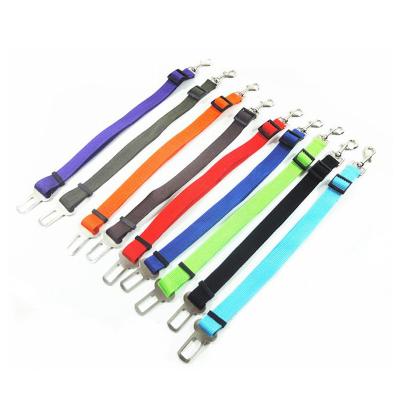 China Small Animals Pet Products Dog Car Seat Belt Colorful Adjustable Dog Cat Car Seat Belt for sale