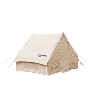 China Extended Type Waterproof Outdoor Camping 5-6 People Teepee Inflatable Yurt Glamping Tent Thickened Cotton Canvas Tent for sale