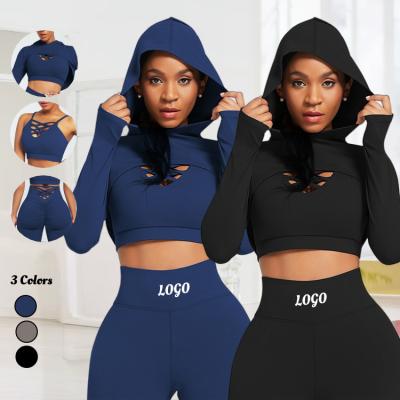 China Autumn Three Piece Set Women Yoga Wear Sports Tracksuit Breathable Female Gym Set Women Gym for sale