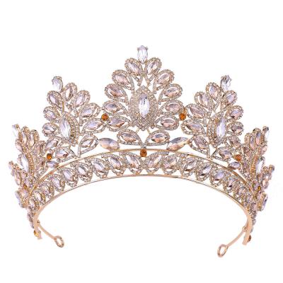 China New Wedding Tiaras And Crown Tiara Head Bands Crystal Crown Lip Gloss Bridal Head Jewelry Bridal Hair Accessories For Women for sale