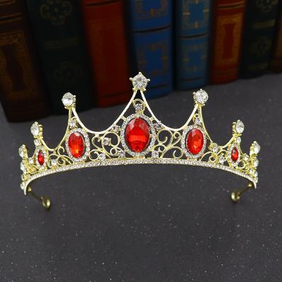 China Crown The Wedding Happy Wedding Crystal Rhinestone Tiaras Coronas Bride Retro Accessories Halloween Party Fairy Tale Kingdom Color For Bride for sale