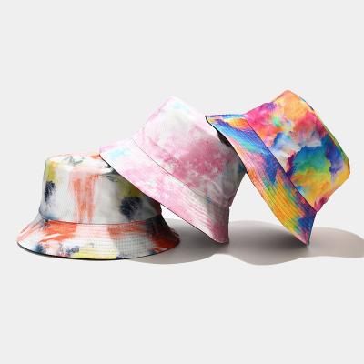 China Hip Hop 33 new fashion color quality cotton link dye bucket hat street graffiti double-sided basin hats outdoor stylish trend material for sale